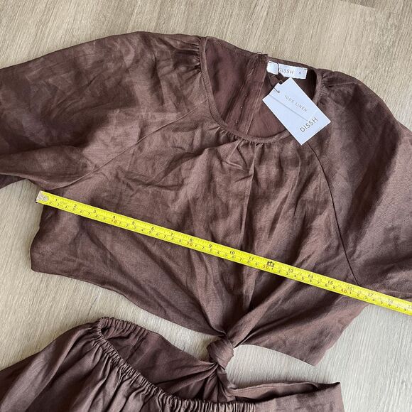 DISSH Brown Mini Dress with knot Detail - Picture 9 of 11